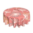 thumbnail image 2 of XMXT Waterproof Table Cloth, Pink Dandelion Print Polyester Round Tablecloth for Dining Room Party Decor Tablecloths, 60 inches, 2 of 8