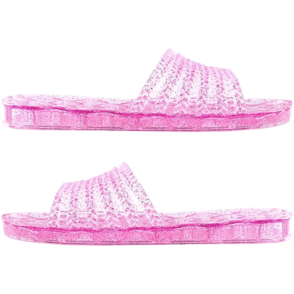 Minkissy 1 Pair Nonslip Hotel Guest Slippers Breathable PVC Material Comfortable Violet Color