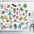 thumbnail image 1 of Ambesonne Cartoon Shower Curtain, Animals, 69"Wx70"L, Multicolor, 1 of 3