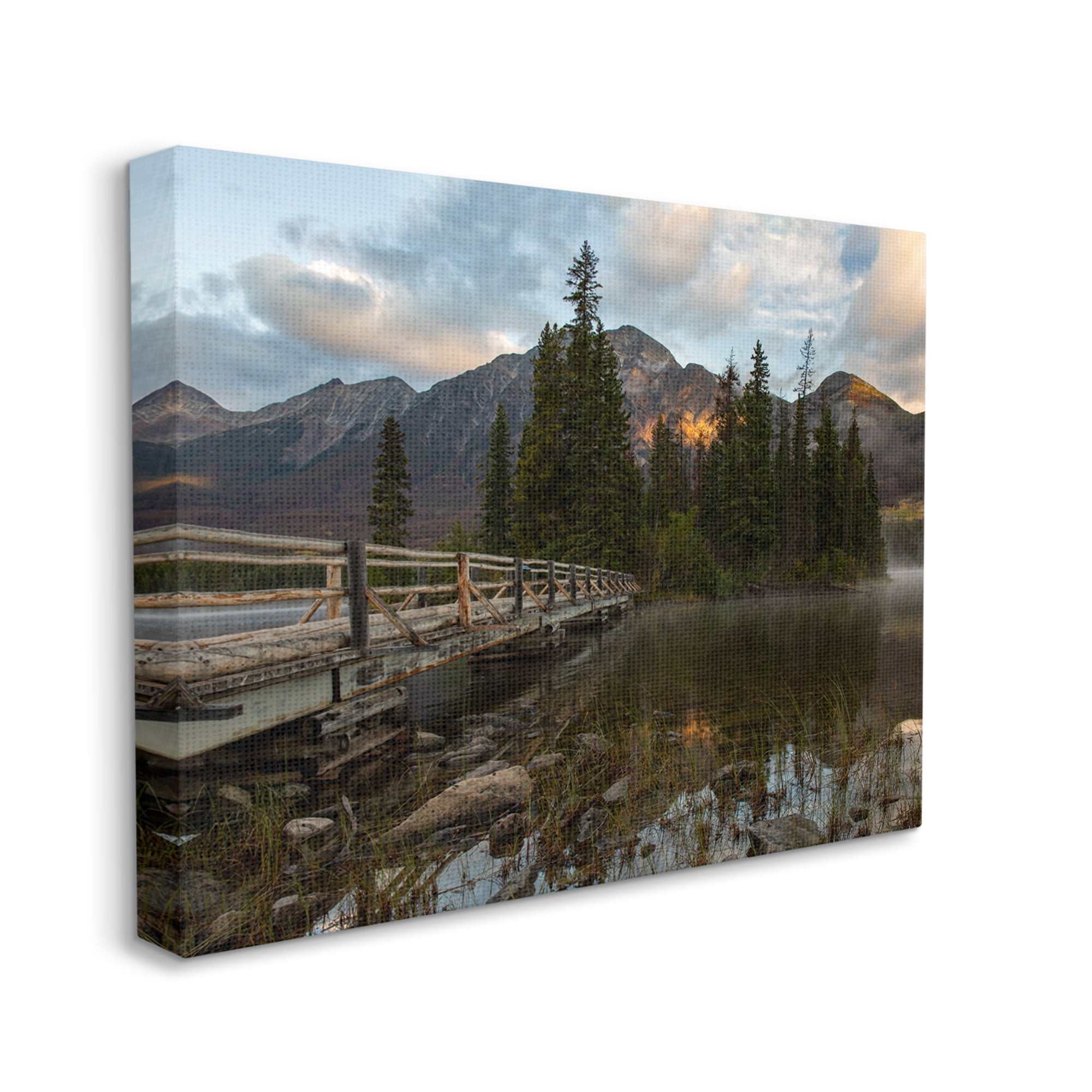 Stupell Industries Forest Bridge Photography Landscape Photography Gallery Wrapped Canvas Art Print Wall Art, 40 x 30