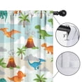thumbnail image 4 of Blackout Kids Curtains,LightBlue Cartoon Dinosaurs Volcanoes Palms Patter Childrens Insulated Curtains Set Of 2,Bedroom Essentials,Toddler Room Decor 52"x84", 4 of 5