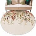 thumbnail image 2 of Round Area Rug 8 Ft, Autumn Eucalyptus Washable Non-Slip Circle Carpet for Living Room/Bedroom, Vintage Floral Leaves Rustic Plants Collection Low-Profile Large Area Rugs for Indoor, 2 of 7