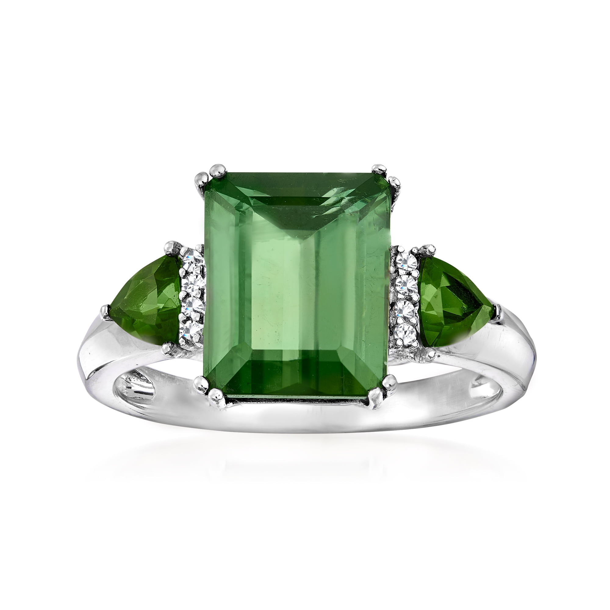 3.50 Ct Baguette Cut Diamond & Green Emerald Channel Set Ring 14K Yellow Gold Finish All Ring Sizes Are Available Here