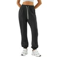 thumbnail image 3 of Sweatpants Women Fall Fashion Baggy Joggers Workout Lounge Comfy High Waisted Athletic Sweat Pants Black XL, 3 of 7