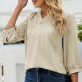 thumbnail image 2 of Camisetas con botones para mujer Nikou verano cuello en V blusas casuales, 2 of 5