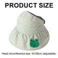 thumbnail image 2 of 54-58cm hat circumference adjustable summer empty top hat women's foldable hat big brim cute fruit sunshade sunscreen hat,Mint green, 2 of 5