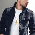 thumbnail image 2 of Cross Pendant Necklace for Men, Jesus Christ 316L Stainless Steel 20 to 28 In Chain, Religious Jewelry with Silver/Gold/Black/Multicolor, 2 of 6