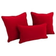 thumbnail image 1 of Double-corded Solid Twill Throw Pillows with Inserts (Set of 3), Red, 1 of 2