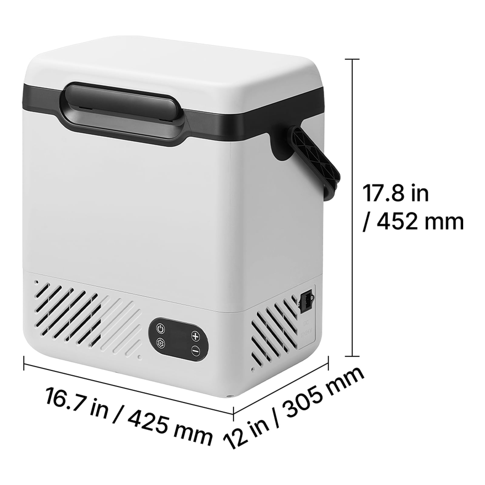 KFFKFF 12 Volt Refrigerator, 12.68 QT/12L Portable Car Freezer with Handle, Electric Compressor Cooler for DC 12V/24V and AC 100-240V, Adjustable Temperature Range -4°F to 68℉, Ideal for Travel
