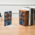 thumbnail image 6 of Wobogo Weird Style Dragonfly Acrylic Bookends Clear L-Shaped Book Holder with Non-Slip Pads for Books Files Magazines CD DVD 5.4×4.1×8.1in, 6 of 6