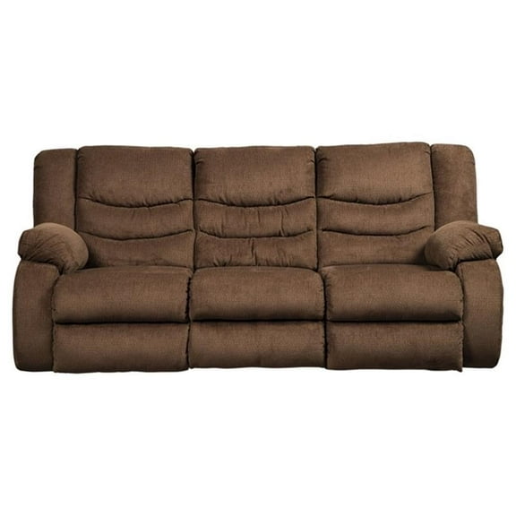 Bowery Hill Polyester Reclining Sofa, Chocolate