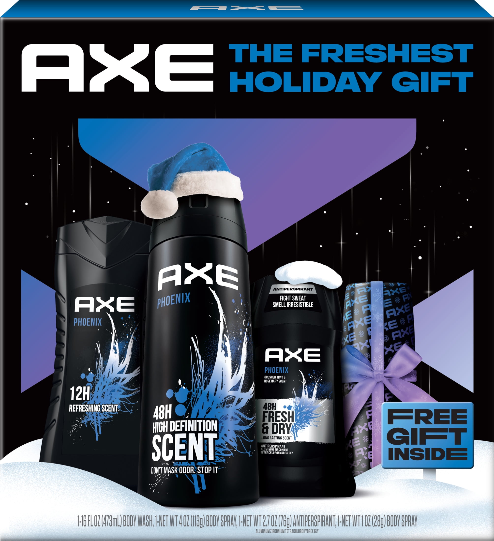 Axe Men's Gift Set Body Wash Deodorant Spray Antiperspirant