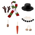thumbnail image 1 of Yuarrent Kit de decoración de muñeco de nieve de Navidad, bufanda, botón de madera, juego de disfraces de dibujos animados, juguetes para niños, Kits de decoración para fiestas Tipo 1 Yuarrent HA046541-01, 1 of 6