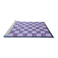 thumbnail image 2 of Ahgly Company Machine Washable Indoor Round Checkered Blue Modern Area Rugs, 3' Round, 2 of 4