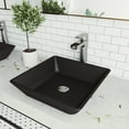 thumbnail image 2 of VIGO Roma Modern Black Matte Shell Glass 16 in. L x 16 in. W x 4 in. H Square Vessel Bathroom Sink, 2 of 8