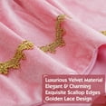 thumbnail image 2 of Guvpev Christmas Tree Skirt - 48 Inch Pink Velvet Fur Scallop Tree Skirt Sparking Gold Lace Trim for Party Rustic Xmas Holiday Decorations All Year, 2 of 12
