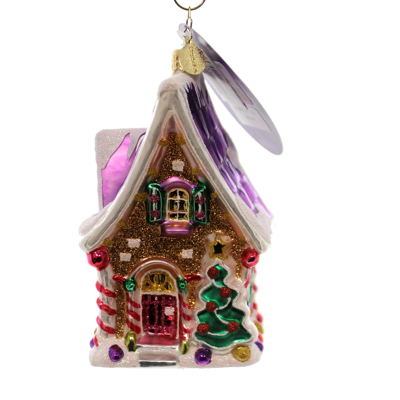 Christmas cookie column trophy on marble Christopher Radko FROSTY COTTAGE Glass Ornament Gingerbread House 3012988 - Walmart.com