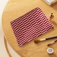 thumbnail image 4 of Yonrjhukm Woolen Knitted Cosmetic Bag, Striped Color-blocked Makeup Organizer, Portable Multi-functional Pencil Case, Soft Yarn Fabric for Cosmetics & Stationery Storage, 4 of 8