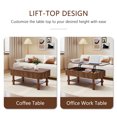 thumbnail image 5 of YOCWO Wood Roman Column Lift Top Coffee Table with Storage, Fluted Rectangle Coffee Table with Hidden Compartments for Living Room, Walnut, 5 of 8