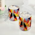 thumbnail image 2 of Yayeee 4 Pack Qtip Holder Bathroom Cotton Swab Canister with Lid Clear Dispenser Set, Purple Triangles, 2 of 6