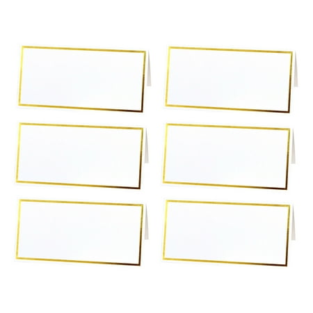 

NICEXMAS 50PCS Table Name Cards Simple Blank Place Cards for Wedding Engagement Party Banquet (White with Gilt)