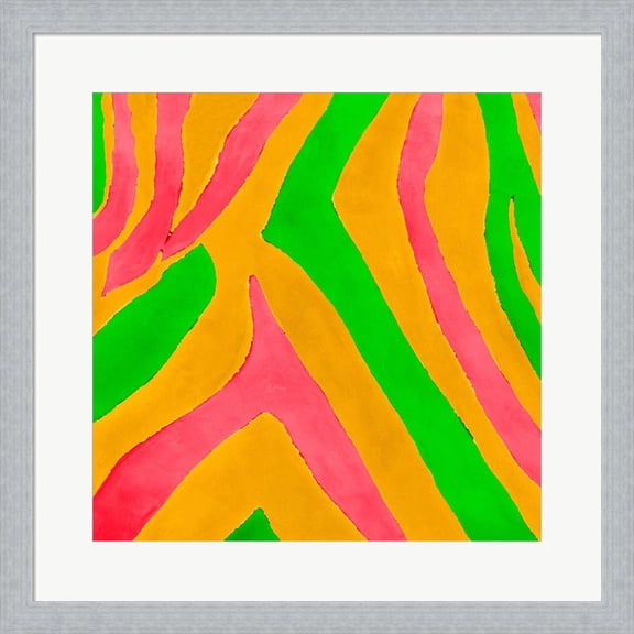 Great Art Now Psychedelic Zebra Print I by Patricia Pinto, Framed Wall Art, 19.5W x 19.5H