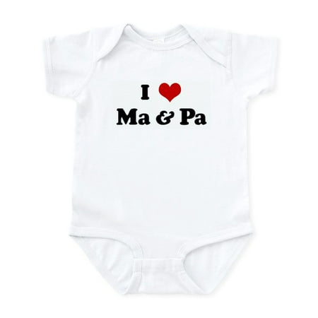 

CafePress - I Love Ma & Pa Infant Bodysuit - Baby Light Bodysuit Size Newborn - 24 Months