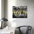 thumbnail image 3 of COMIO  Black and White City Canvas Wall Art Seattle at Gold Sunset Pictures for Living Room Modern Washington Skyline Cityscape Posters Stretched and Framed, 3 of 4