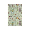 thumbnail image 1 of Cartoon Hanging Pocket Organizer, Forest Animals Owl Fox Bear Holding Honey Jar Birds Flowers Fruits, Printed Polyester Storage Bag with Pockets, 14" x 20", Pastel Green and Multicolor, 1 of 2