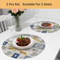 thumbnail image 5 of Summer Ocean Round 13 Inch Placemats Set of 2, Nautical Coastal Fish Food Wine Crab Retro HeatResistant Non Slip Place Mats for Dining Table, Wipeable Braided Kitchen Table Mats for Housewarming, 5 of 9
