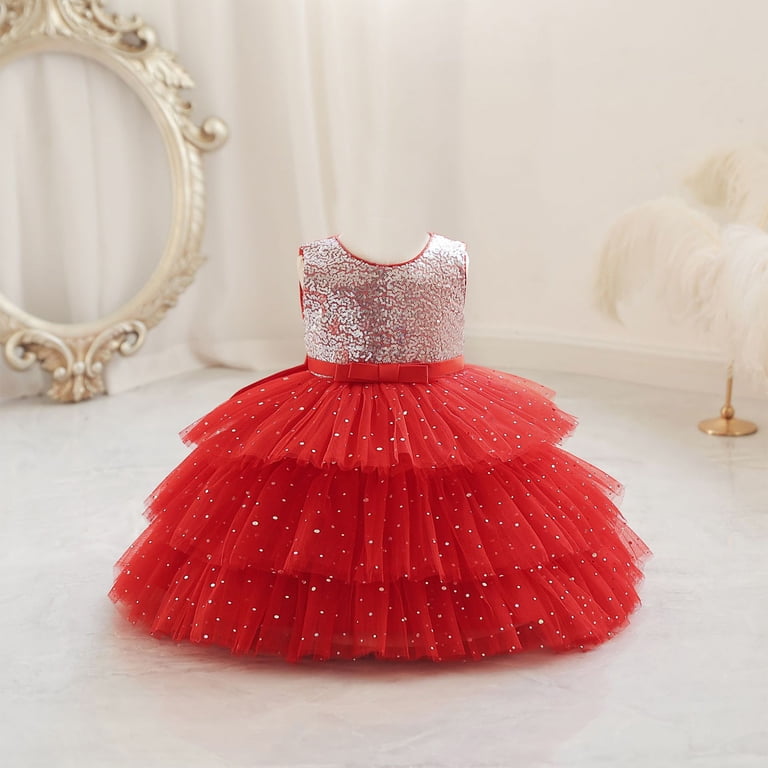 Jalioing Sequin Princess Dress for Baby Girl Bow Sleeveless Layered Tulle Skirt Birthday Party Puffy Dresses (18-24 Months, Red) - Walmart.com Jalioing Sequin Princess Dress for Baby Girl Bow Sleeveless Layered Tulle Skirt Birthday Party Puffy Dresses (18-24 Months, Red) - Walmart.com