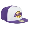thumbnail image 3 of Men's New Era  White/Purple Los Angeles Lakers Repeat 59Fifty Fitted Hat, 3 of 5