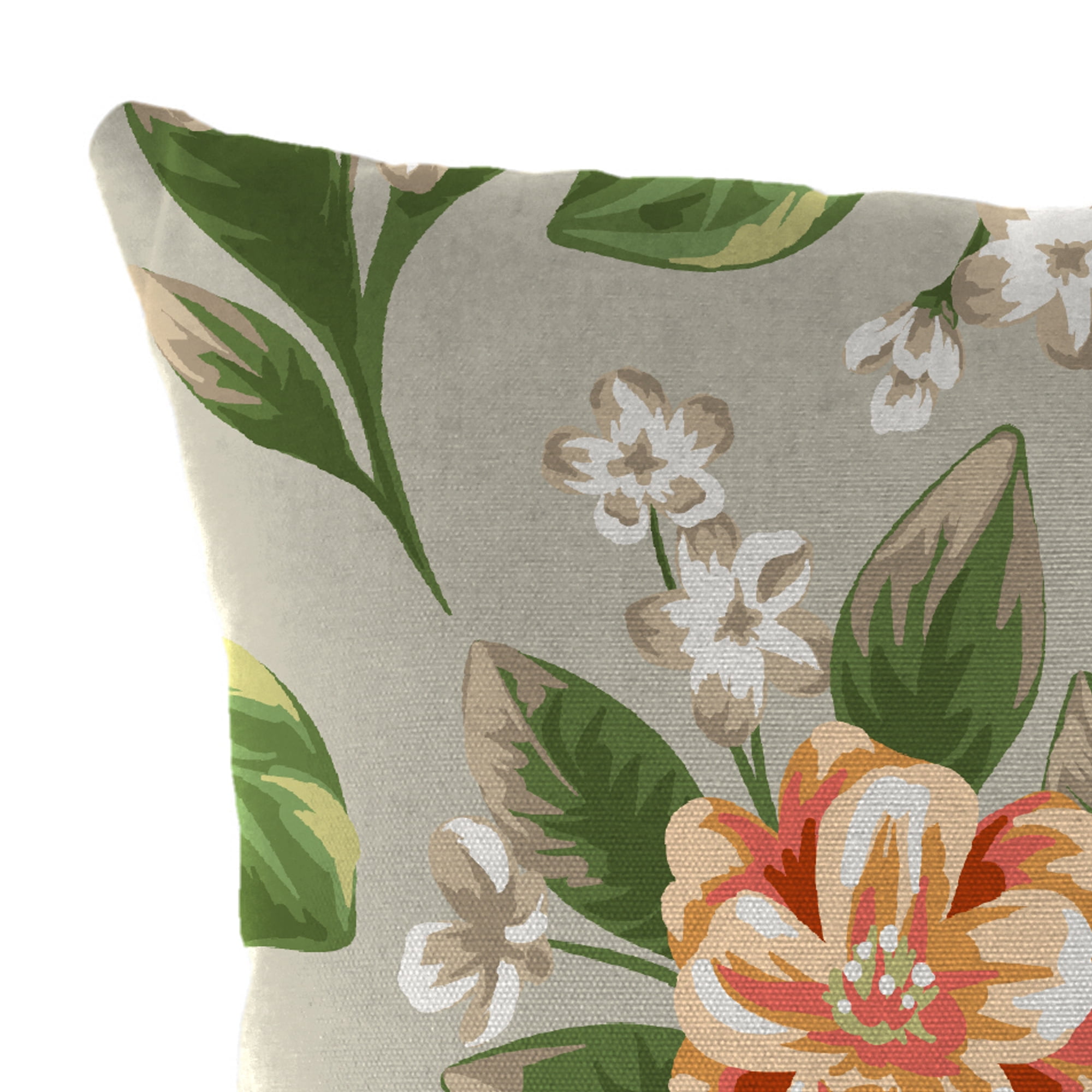 Jordan Manufacturing 16" x 16" Tori Cedar Grey Floral Square Outdoor Throw Pillow (2 Pack)