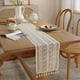 thumbnail image 4 of Nvzi Camino de mesa, camino de mesa bohemio de algodón y lino,camino de mesa de estilo rústico con borlas para bodas,decoración rústica para el hogar y el comedor (beige/flecos, 12 x 90), 4 of 5