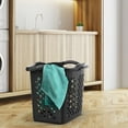 thumbnail image 5 of (2 pack) Home Logic 2 Bushel Lamper Plastic Laundry Basket with Silver Handles, Black, 5 of 8
