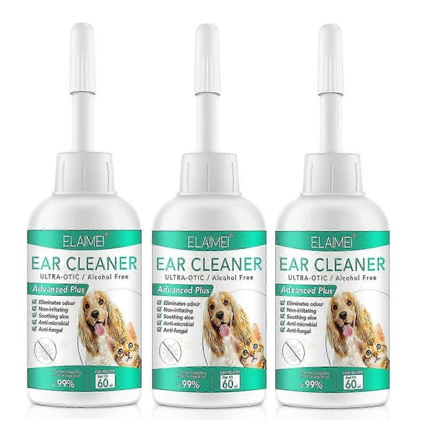 Dog Ear Cleaner, Ear Mites Treatment For Dogs and Cats, Ear Wipes Ear Drops Wash Ear Cleaner For Pet, Ear Infection Treatment