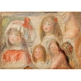 thumbnail image 2 of Pierre-Auguste Renoir 24x18 Gold Ornate Framed and Double Matted Museum Art Print Titled - Study of Young Girls, 2 of 4
