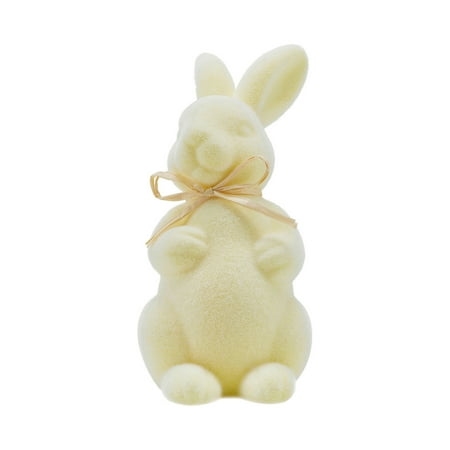 MERSARIPHY Easter Flocked Bunny, Foam Moss Bunny Figurines for Desktop Yard Festival Decor