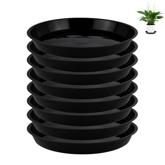 srlyioin 8 Pack 16 inch Large Plastic Plant Saucers, Durable Flower Pot Trays for Indoor and Outdoor Plants