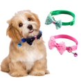 thumbnail image 3 of Pet Collar Adjustable Durable Cat Collars Cute Bow Kitten Necklace Soft Bell Puppy Lead Pet Product Dog Supplies Cat Accessories (Rose Red,1), 3 of 7