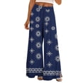 thumbnail image 2 of ClodeEU Women's Boho Print Wide Leg Palazzo Pants,Elastic High Waist Flowy Casual Trousers ,Women's Plus XL, 2 of 5