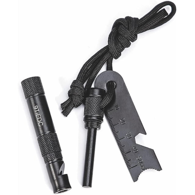 Flint Fire Starter With Whistlemagnesium Flint Emergency Survival Kitsfor Your Camping, Hiking And B