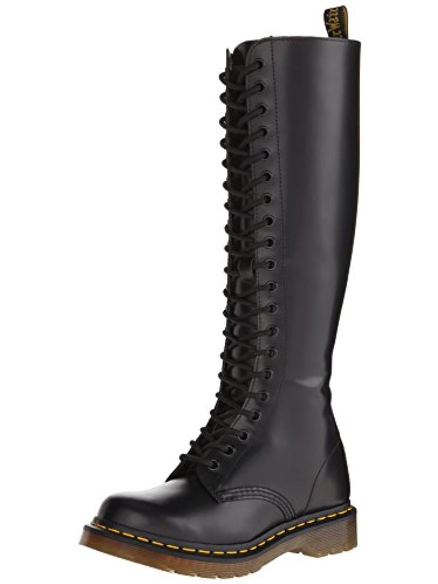 Womens Leather 20-Eye Knee-High Boots 