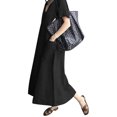 thumbnail image 4 of Uhndy Plus Size Women Dress With Pockets Summer Casual Baggy Long Dresses Short Sleeve Beach Holiday Sundress Black 5XL, 4 of 5