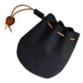 thumbnail image 3 of Qumonin Mini Leather Coin Pouch Drawstring Purse Men Women Black, 3 of 6