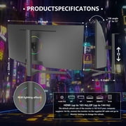 Sealan 34 inch Curved Ultrawide Gaming Monitor 165Hz UWQHD 3440x1440 FreeSync HDMI DisplayPort 1500R PC Screen - Ideal for Gaming