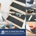 thumbnail image 3 of 8 X 30 15 Pack Non Slip Stair Carpet Treads For Wood Steps Indoor Stair Mats Covers With Adhesive AntiSlip Stair Runner Rug For Elders And Dogs, 3 of 7