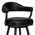 thumbnail image 3 of Armen Living Indoor Amador 30" Bar Height Barstool in a Black Powder Coated Finish and Vintage Black Faux Leather, 3 of 8