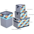 thumbnail image 6 of Bacati Collapsible Cotton Percale Fabric Laundry Hamper, Aztec Liam Aqua, 6 of 7
