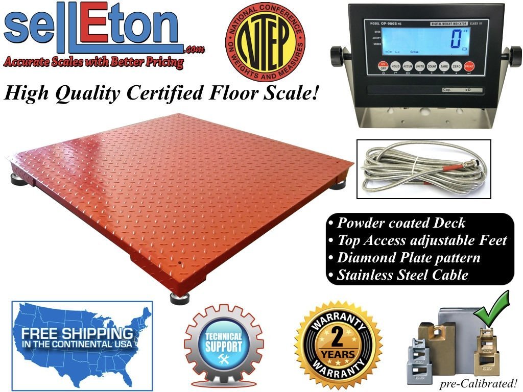 Selleton 48 X 96 Floor Scale with Printer /& Scoreboard Warehouse Industrial 2500 X .5